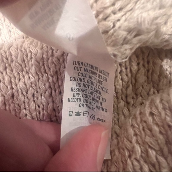 Aerie Oversized Split Hem Sweater Women’s Tan Cream Size Small | Loungewear - Picture 5 of 7